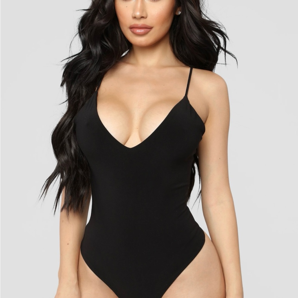 Black V-Neck Bodysuit